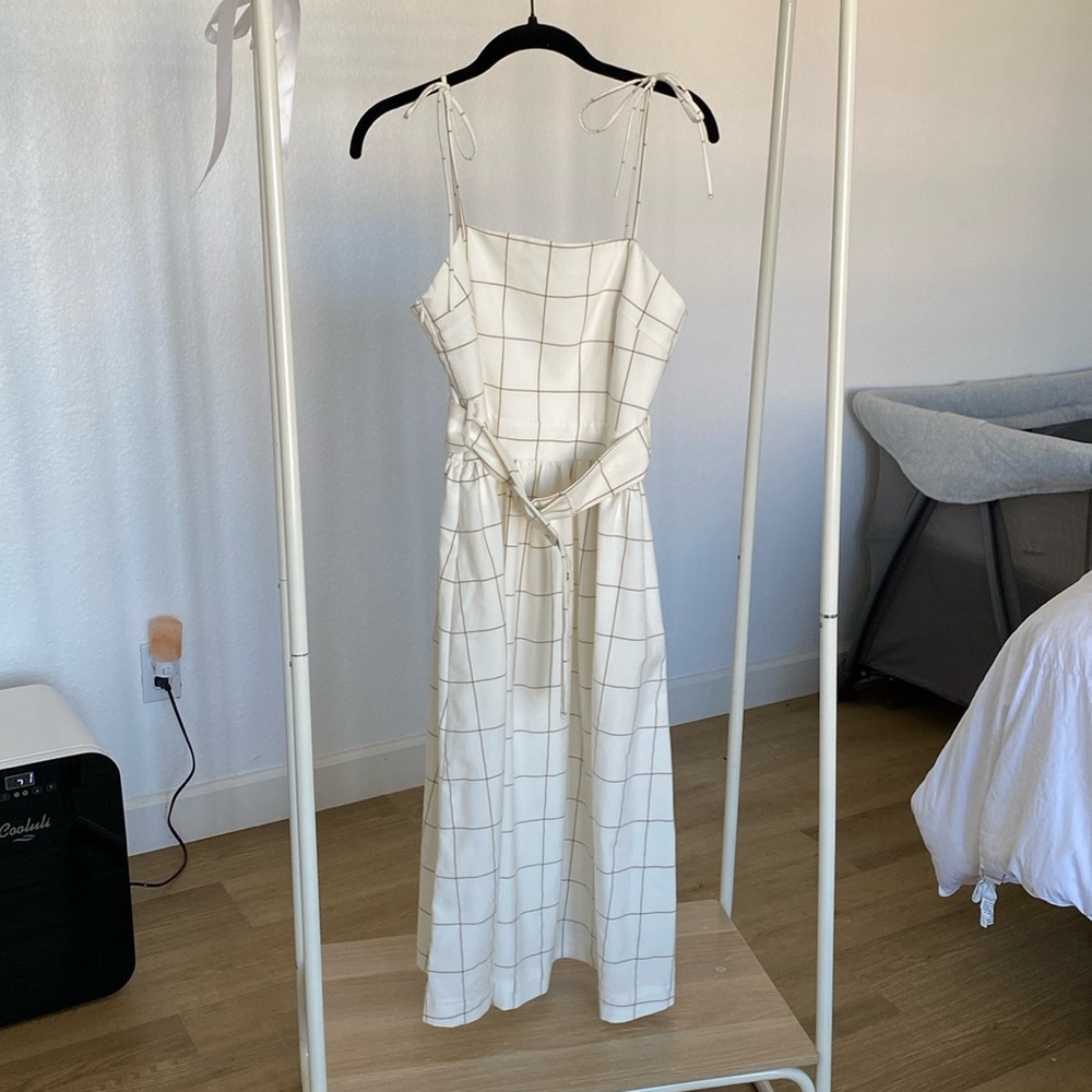Patterned Midi Dress with Belt